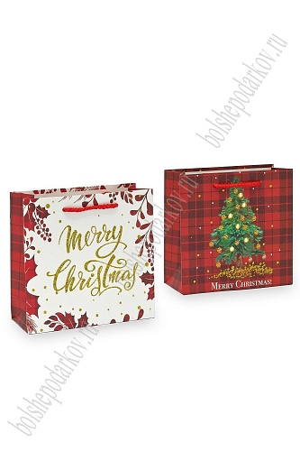 Пакет &amp;quot;Новогодний&amp;quot; 14,5*15*6 см (12 шт) SF-7566, микс №40