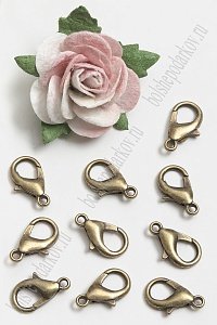 Застежка-карабин 14 мм (50 шт) SF-302, бронза