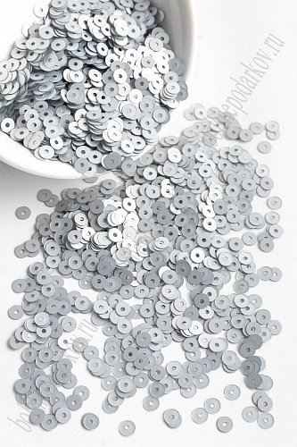 Пайетки круглые 4 мм*100 гр (SF-5756) серебро №1501