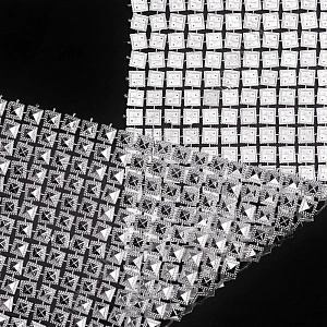 Тесьма декоративная &quot;Квадрат&quot; 12 рядов*10 см*10 ярд (SF-85) серебро