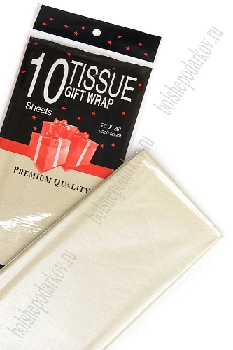 Бумага тишью жемчужная 50*66 см (10 листов) SF-5155, бежевый