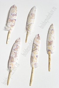 Перья декоративные 15*2,2 см (10 шт) &quot;Бабочки&quot;