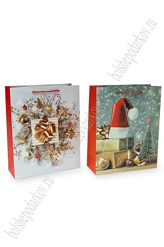 Пакет &amp;quot;Новогодний&amp;quot; 26*32*10 см (12 шт) SF-7569, микс №2