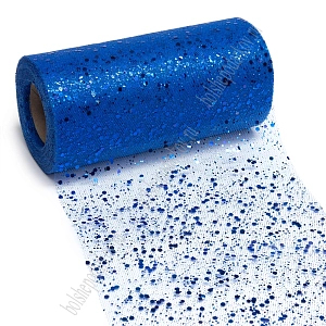 Фатин с пайетками 15 см*25 ярд (SF-605) синий №13