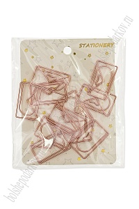 Скрепки декоративные "Конверт" 3*1,8 см (10 шт) SF-7837, розовое золото
