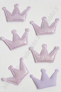 Патч с переливом &quot;Корона&quot; 6,5*4,5 см (10 шт) SF-3781, сиреневый