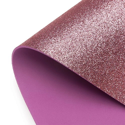 Фоамиран глиттерный А4, 2 мм Premium (10 листов) SF-1955, розовый №2009
