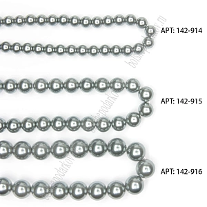 Бусины круглые на нитке 6 мм (SF-8068) жемчуг серый