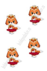 Кабошон-вырубка &quot;Лисичка с листиками&quot; 3,5*3,5 см (10 шт) SF-6034, №2