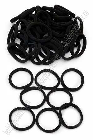 Резинки бесшовные для волос 4,5 см (100 шт) SF-7401, черный