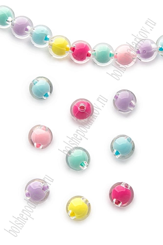 Бусины круглые декоративные 10 мм (500 гр) SF-7386, ассорти №1