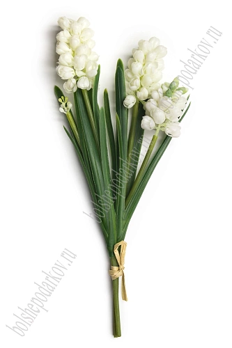 Веточка декоративная 31 см &amp;quot;Гиацинт&amp;quot; (SF-8135) белый