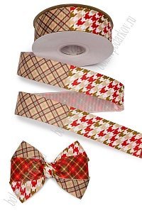 Лента репсовая 2,5 см*25 ярд с рисунком &quot;Микс&quot; SF-7478, №1