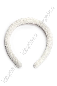 Ободки для волос меховые 1,2 см (10 шт) SF-7630, белый №2