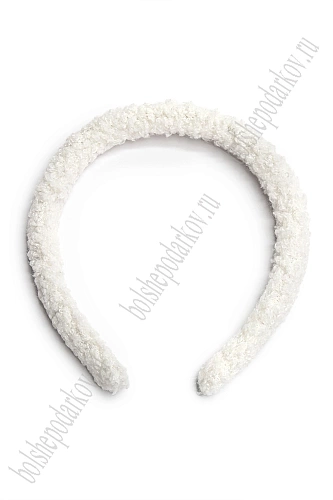 Ободки для волос меховые 1,2 см (10 шт) SF-7630, белый №2