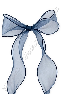 Лента органза с декоративным швом 6 см*10 ярд (SF-7033) темно-синий №8