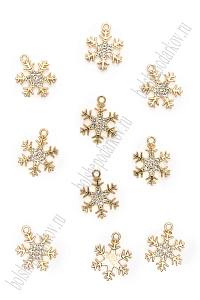 Подвеска металл &quot;Снежинка&quot; (10 шт) SF-7343, золото