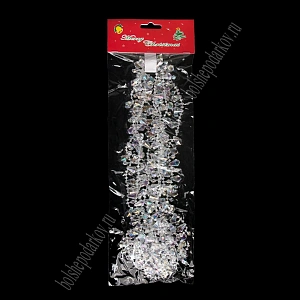Новогодние бусы на нитке 2,7 м, SF-8172, прозрачный AB №11