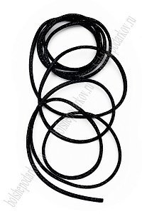 Шнур кожзам с пайетками 3 мм*2 м (SF-2266) черный