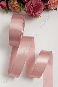 Лента атласная 2,5 см*25 ярд (SF-1357) дымчато-розовый №146