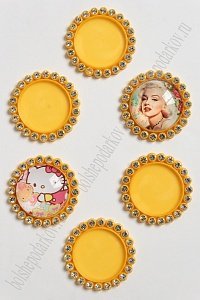 Крышечка-серединка со стразами (10 шт) SF-008, светло-оранжевый №016