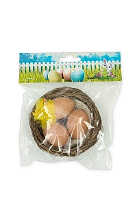 Пасхальный декор "Яйца в гнезде" 9,5 см (1 шт) SF-7863, №1, в ассортименте