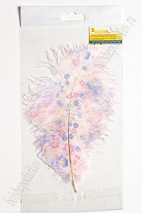 Перо декоративное 23*10 см "Цветы"