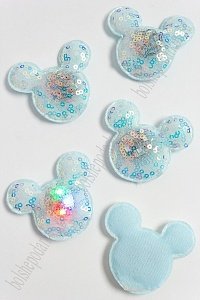 Патч с пайетками &quot;Мультик&quot; 6*5,3 см (5 шт) SF-3165, голубой УЦЕНКА