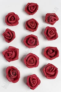 Головки цветов "Роза малая" 30 мм (100 шт) SF-2095, бордовый