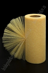 Фатин с блестками 15 см*25 ярд (SF-604) бежевый