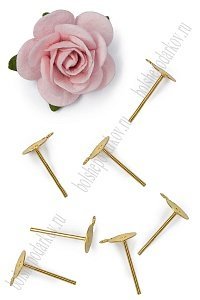 Основы для пусет 12 мм*6 мм, с петелькой (100 шт) SF-7685, золото