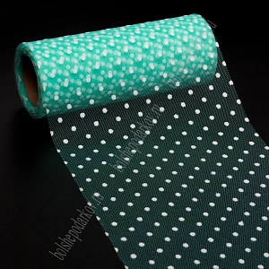 Фатин в горошек 15 см*10 ярд (SF-2941) аквамариновый №18