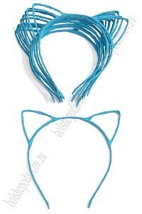 Ободки &quot;Ушки&quot; 5 мм ткань (10 шт) SF-1126, бирюзовый