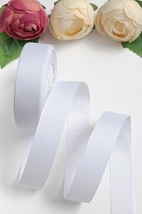 Лента репсовая 2,5 см*20 ярд (SF-3451) белый №01