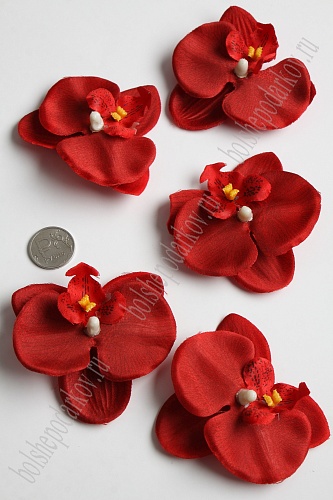 Головки цветов &amp;quot;Орхидея&amp;quot; 6,5 см (30 шт) SF-2293, красный