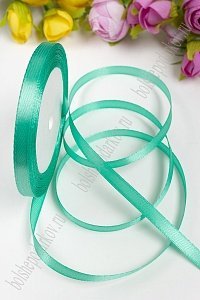 Лента атласная 0,6 см*25 ярд (10 бобин) SF-1362, тиффани №054