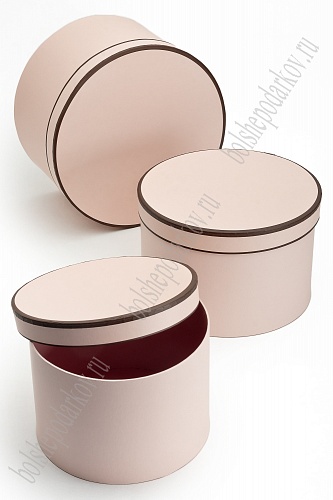 Коробки круглые 3 в 1, 25,5*15 см (SF-7431) нежно-розовый