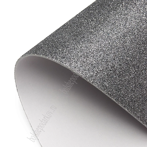 Фоамиран глиттерный самоклеющ. А4 (10 листов) SF-1957, черное серебро №018