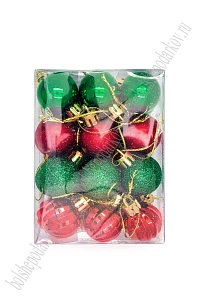 Набор новогодних шаров 3 см (24 шт) SF-8005, микс №41