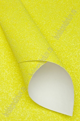 Кожзам &amp;quot;Блестки&amp;quot; А4 (5 листов) SF-6027, ярко-желтый №6