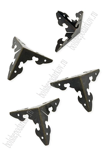 Уголки и накладки для шкатулок и сундучков 30*30 мм (20 шт) SF-7976, бронза №4