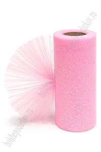 Фатин с блестками 15 см*25 ярд (SF-604) розовый №42