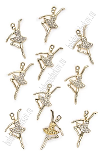 Подвеска металл &quot;Балерина №1&quot; (10 шт) SF-7343, золото