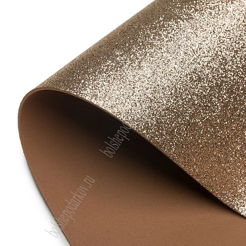 Фоамиран глиттерный 2 мм, 40*60 см Premium (10 листов) SF-3010, коричневый №7