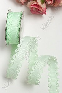 Лента репсовая с ажурными краями, 2 см (SF-3453) мятный №50