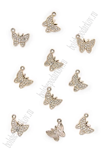 Подвеска металл &quot;Бабочка №1&quot; (10 шт) SF-7343, золото