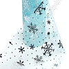 Фатин &amp;quot;Снежинки&amp;quot; 15 см*15 ярд (SF-3776) голубой/серебро №14