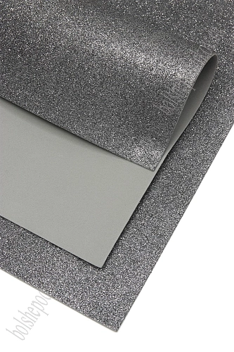 Фоамиран глиттерный А4, 2 мм Premium (10 листов) SF-1955, черное серебро №018