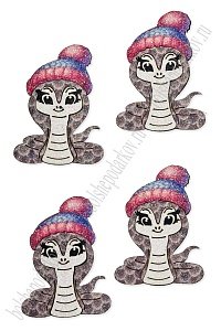 Лазерная вырубка из кожзама &quot;Змейка&quot; 3,8*5 см (10 шт) несклеенная №6