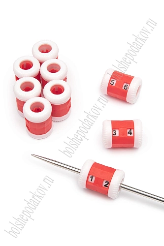 Счетчик рядов для спиц 2*1,5 см (5 шт) SF-8096, красный